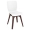 Luxury Commercial Living 33.5" White and Brown Solid Patio Dining Chair